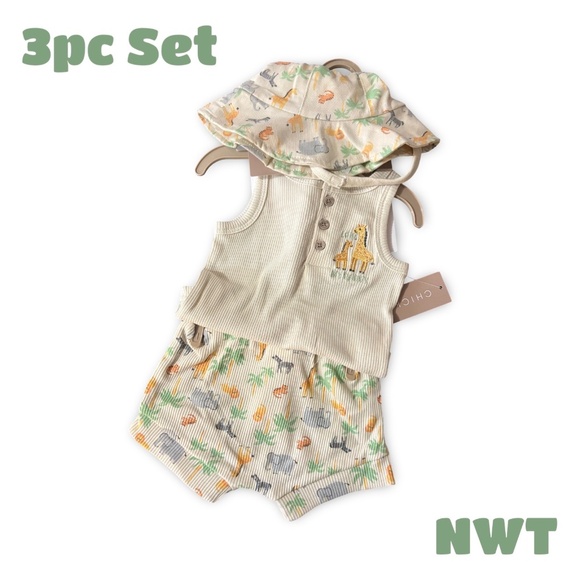 NWT - BABY 3 PIECE MY DADDY SET BY CHICK PEA - SZ 0-3 M - Picture 1 of 13